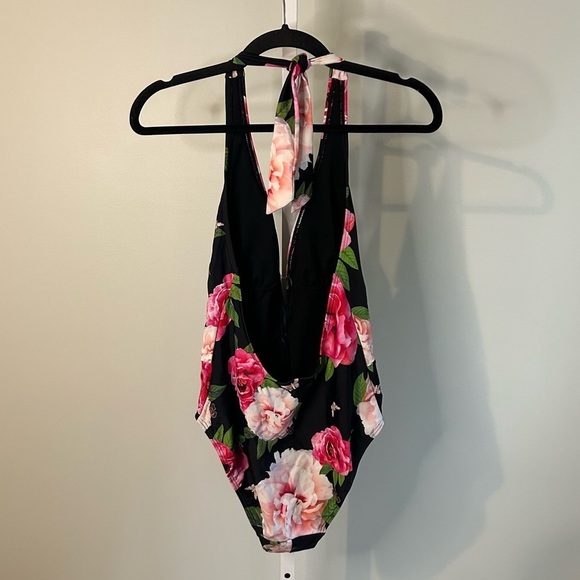 Ted Baker Velily Floral Twist Plunge Swimsuit - Picture 6 of 8